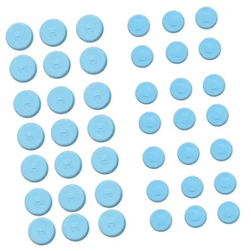 Imagen 2 del producto 100 pares de tapas de servicio de válvula de aire acondicionado de coche altas y bajas 13 mm 18 mm - tapa de válvula de refrigerante azul R134a