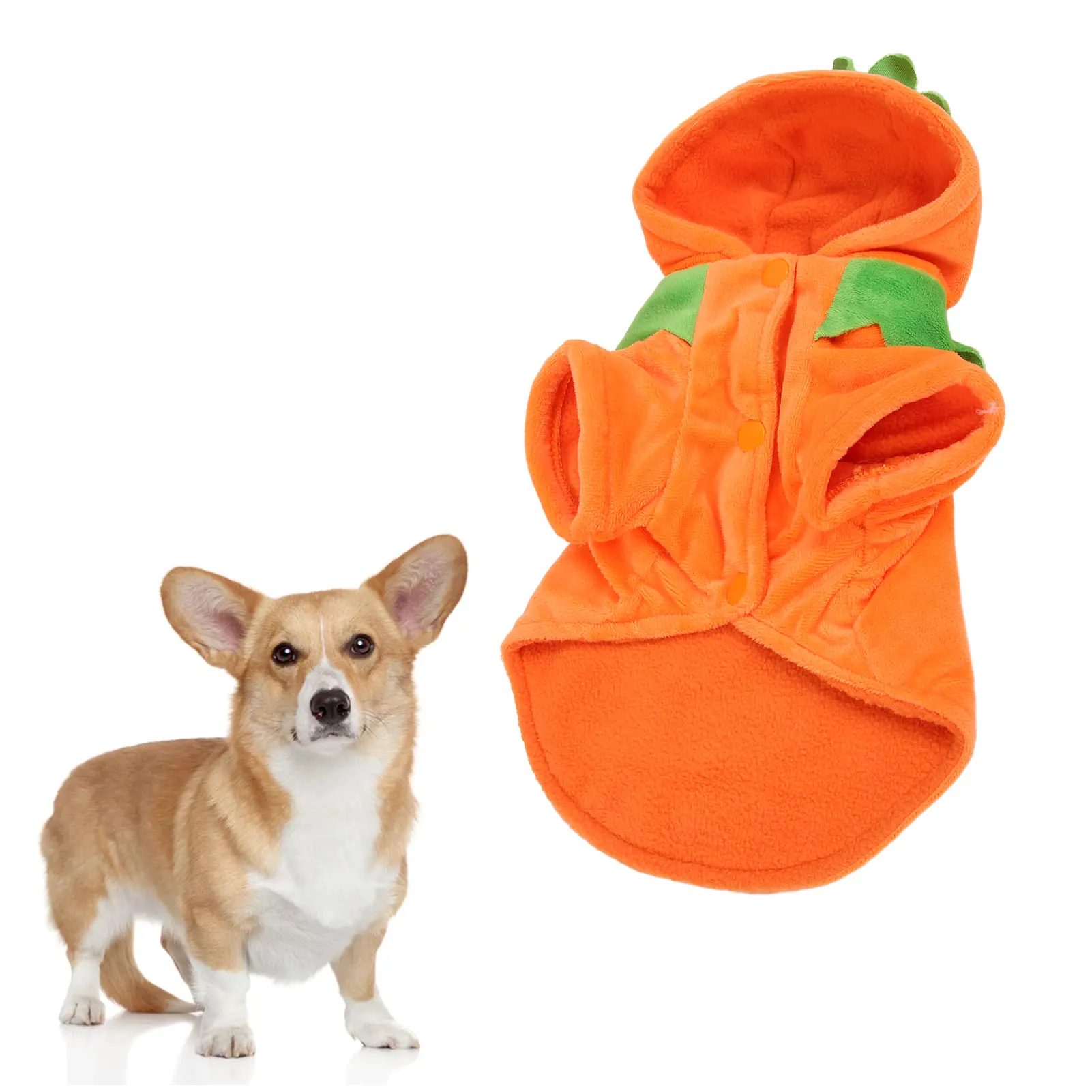 ZK40 Ropa para Perros de Calabaza de Halloween Lindo disfraz de Perro cálido para Perros medianos y grandes Otoño Invierno Naranja L