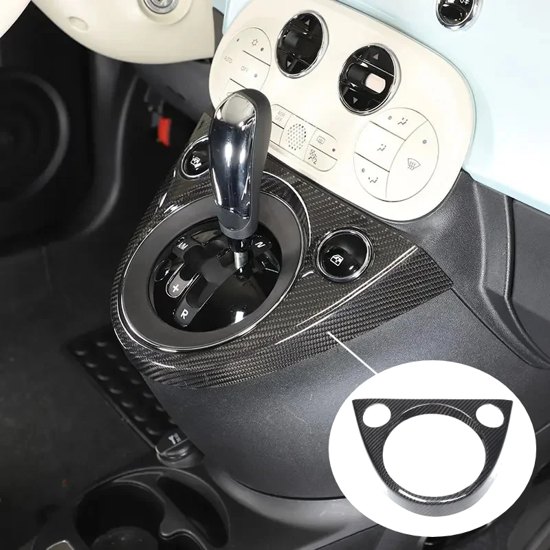 

For Fiat 500 2011-2023 Carbon Fiber For Abarth 595 695 2016 2017 2018 2019 2020 2021 2022 2023 LHD RHD Gear Shift Cover Trim