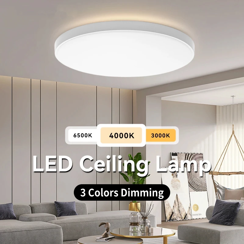 

LED Ceiling Lamp Living Room Decoration Round Ceiling Light Apartment 220V Indoor Lighting for Bedroom Kitchen Bathroom Lamps