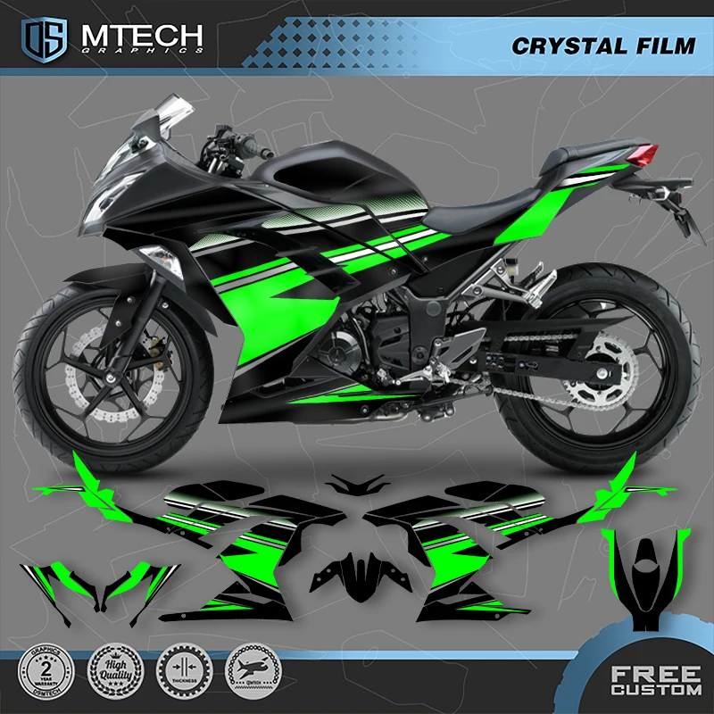 DSMTECH Motorcycle Custom Graphics Decals Stickers Kit For Kawasaki ninja 250 300 2015 2016 2017 2018 2019 2020 001