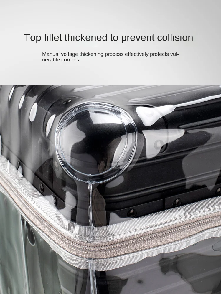 Thickened transparent box cover does not need to be removed, luggage cover protective cover, scratch-resistant