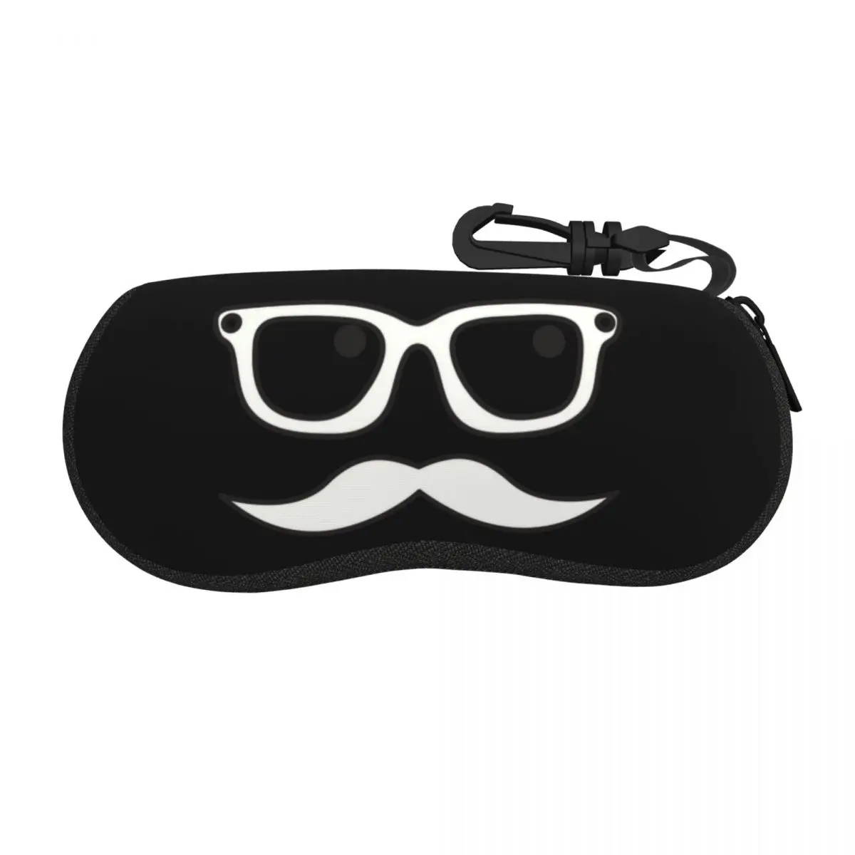 Custom Funny Human Glasses Moustache Sunglasses Soft Case Neoprene Zipper Beard Shell Eyeglass Case Protective Box For Glasses