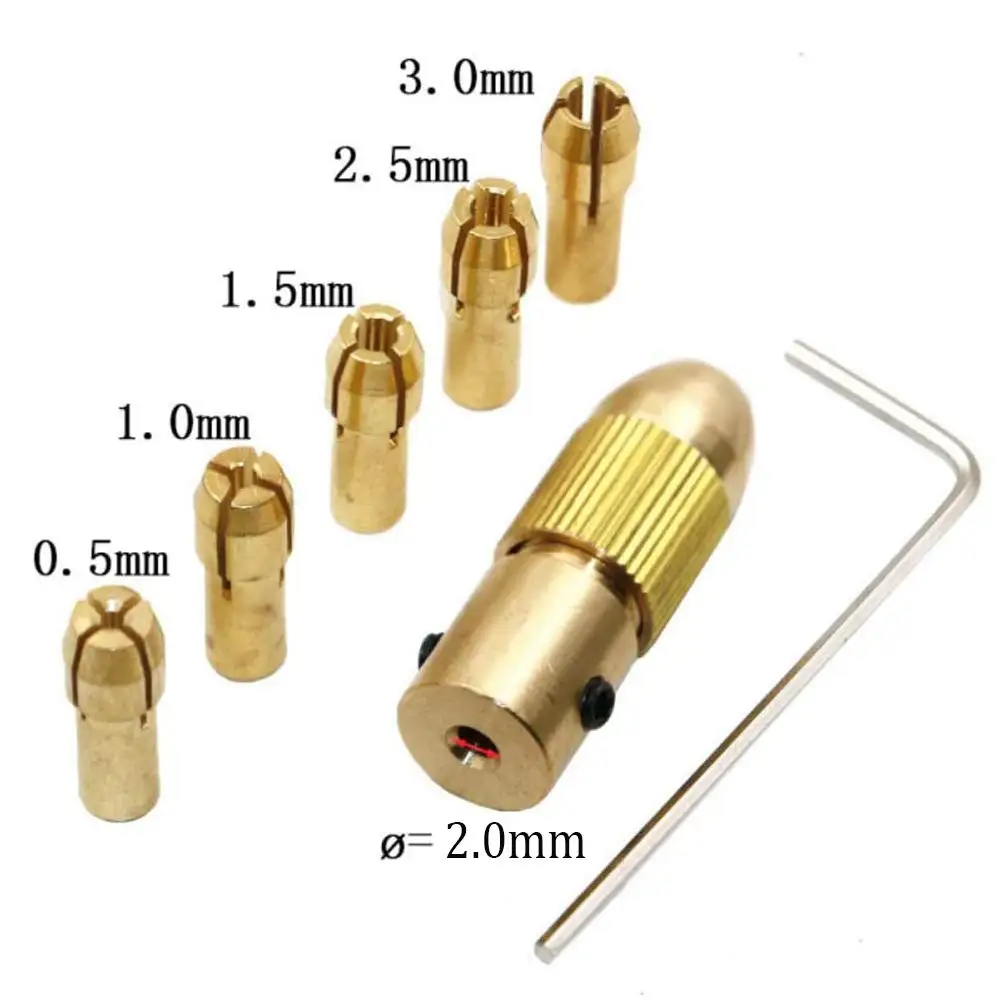 7 sztuk 2/ 2.35/3.17/4.05/5.05mm mosiądz Dremel Collet Mini uchwyt wiertarski do elektrycznego wał silnika wiertła narzędzie uchwyt wiertarski