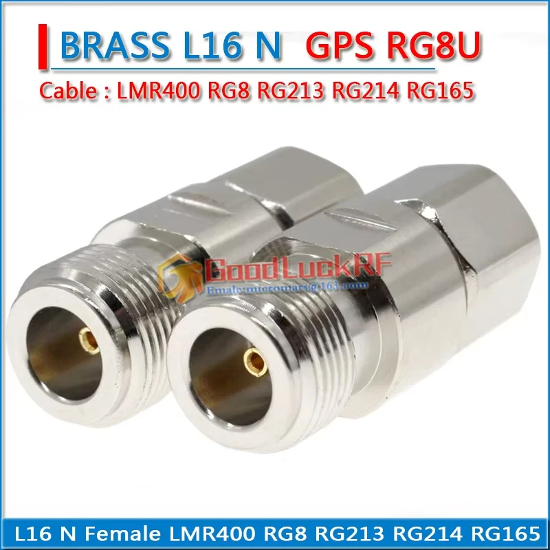 L16 N Female 7D-FB RG8 LMR400 RG214 RG8U SYWV50-7 GPS feeder solde Cable Copper Straight Coaxial RF Connector Adapters