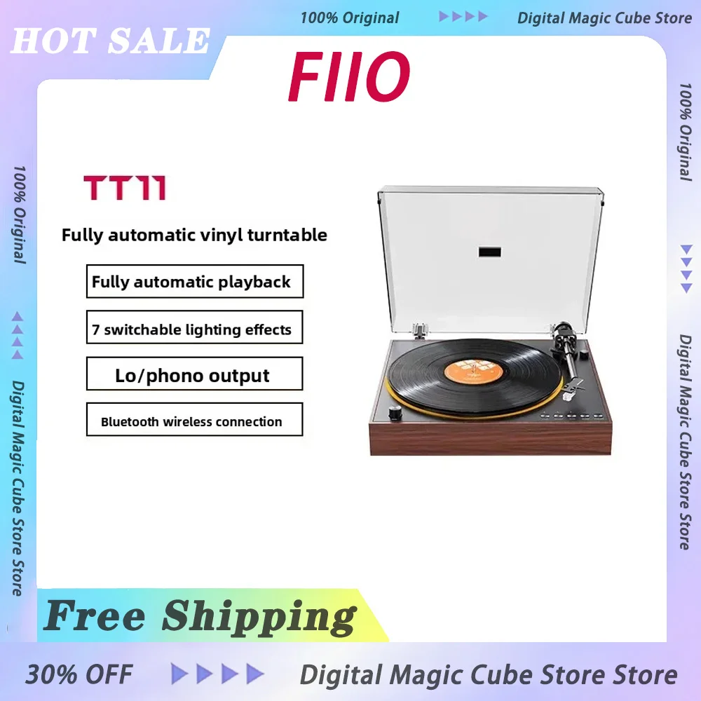 

Fiio TT11 Desktop CD Player Bluetooth Professional Vinyl Retro Record Player Wireless Turntable Player For Home Music Gifts