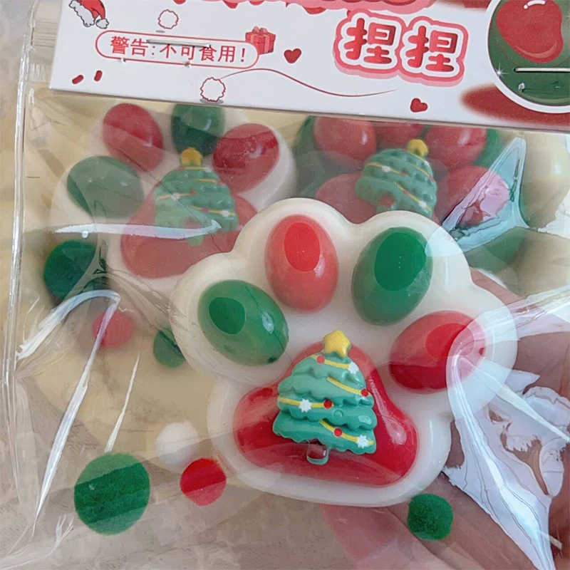 Weihnachten Katze Klaue Squeeze Spielzeug Nette Weiche Mochi Dekompression Spielzeug Kneifen Katze Pfote Relief Entspannen Spielzeug Für Kind Weihnachten Geschenke