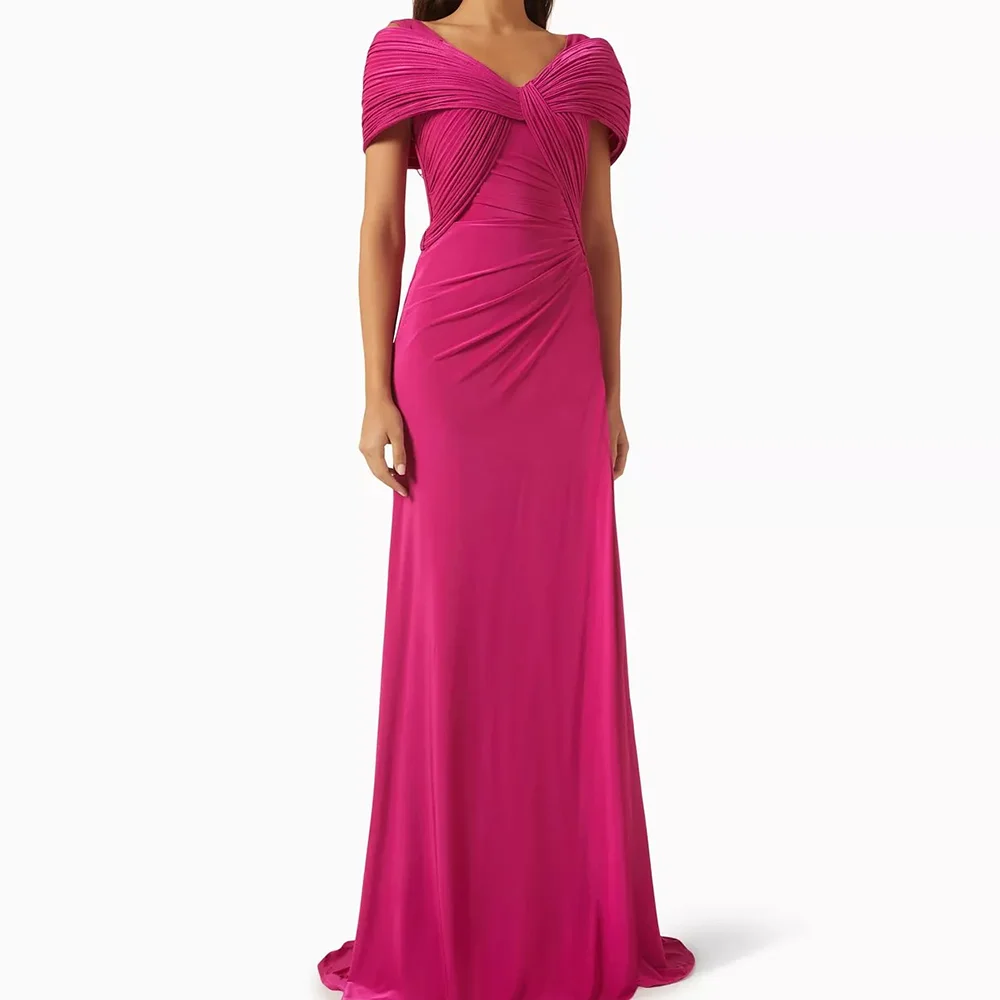 エレガントなマーメイドイブニングドレスカスタマイズされたオフショルダー半袖セクシーな太ももスリットウエディングドレスフロアレングスパーティードレス