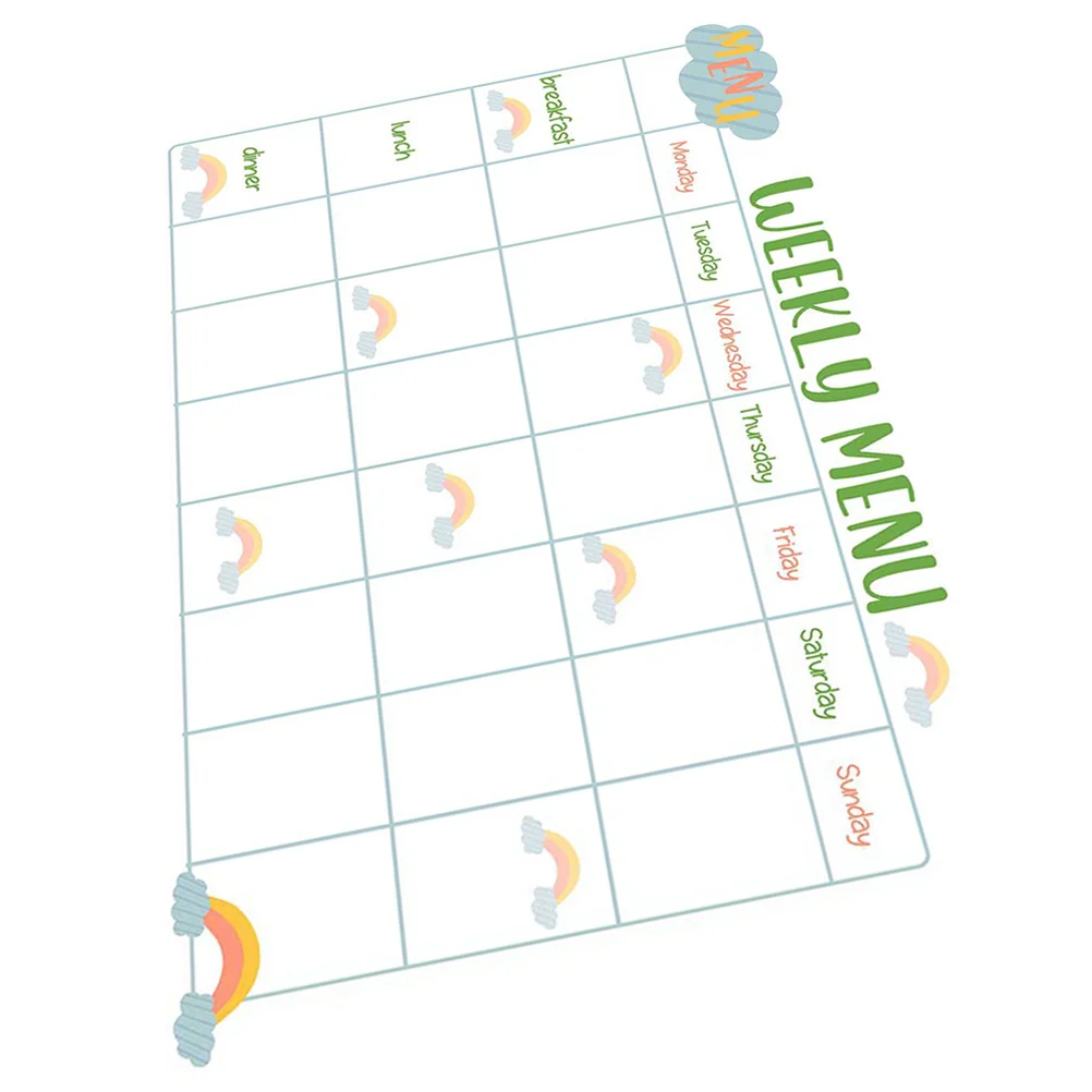 مخطط الوجبات اللاصقة للثلاجة والمسح الجاف وقابل لإعادة الاستخدام وقائمة أسبوعية ولوحة جدول الثلاجة والسبورة البيضاء ومخطط الوجبات اللاصقة #5