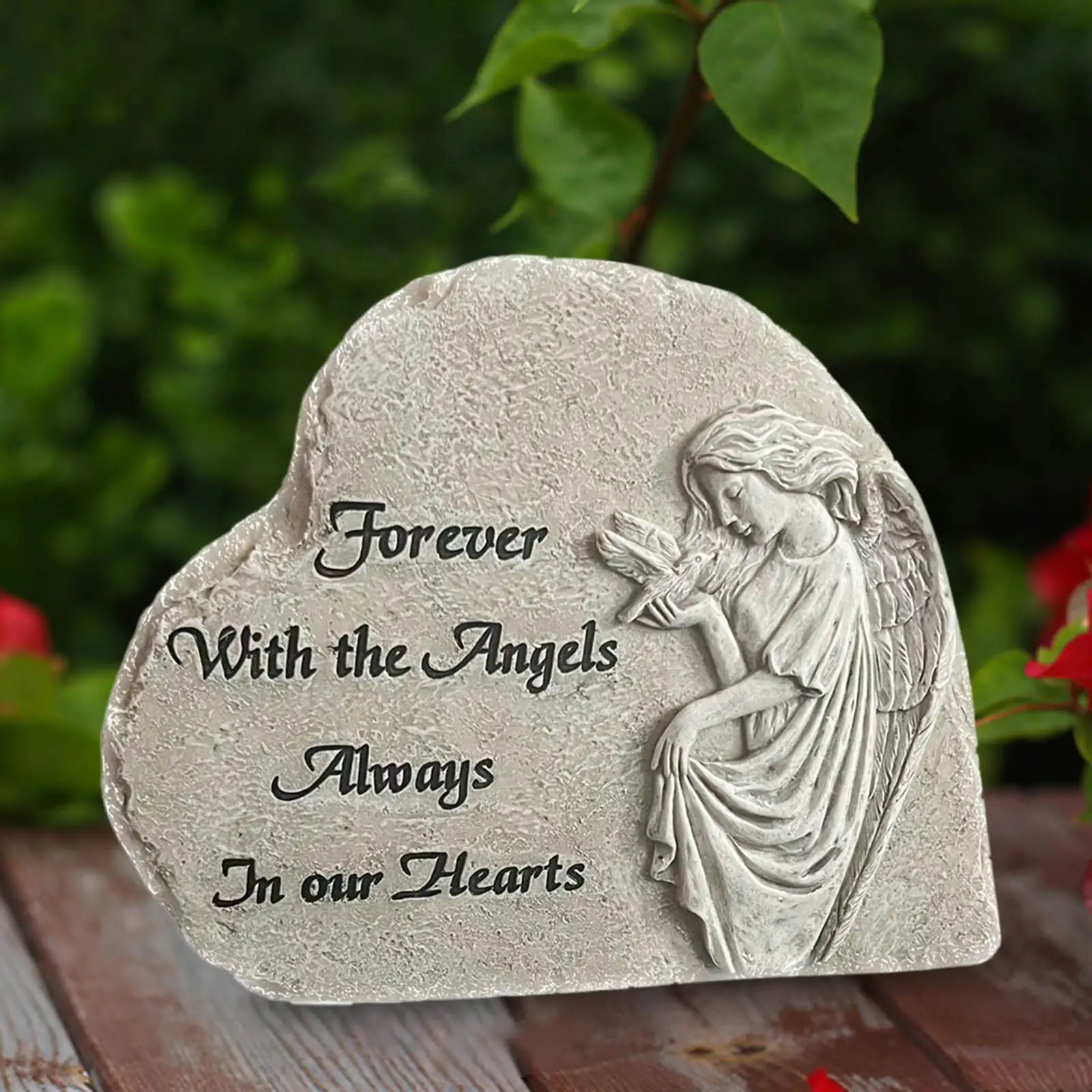 Angel Statue Final Resting Peace Memorial Headstone for Yard Patio Decor