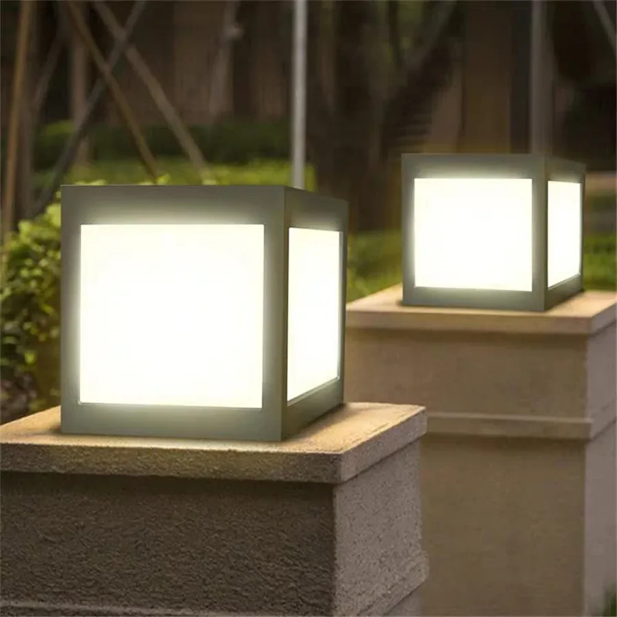 

Thrisdar Solar Post Light Outdoor Solar Column Head Light Garden Fence Gate Deck Cap Pillar Lamp Waterproof Landscape Post Light