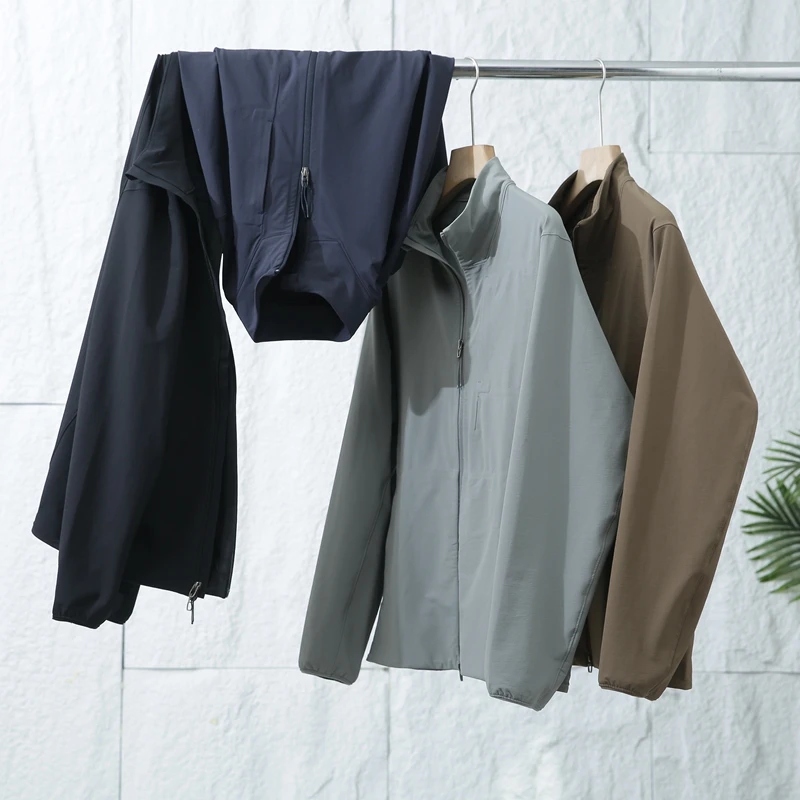 

Мужская ветрозащитная водонепроницаемая куртка Xiao Lu Jia с воротником-стойкой, полностью проклеенными швами, осенняя, модная, городская, с длинными рукавами