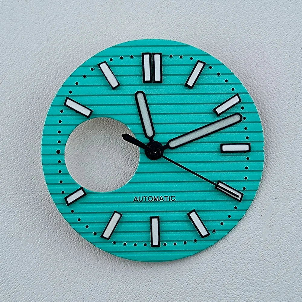 29.5mm NH35 dial S logo Custom logo dial green luminous suitable for NH35 NH36 movements watch accessories repair tool