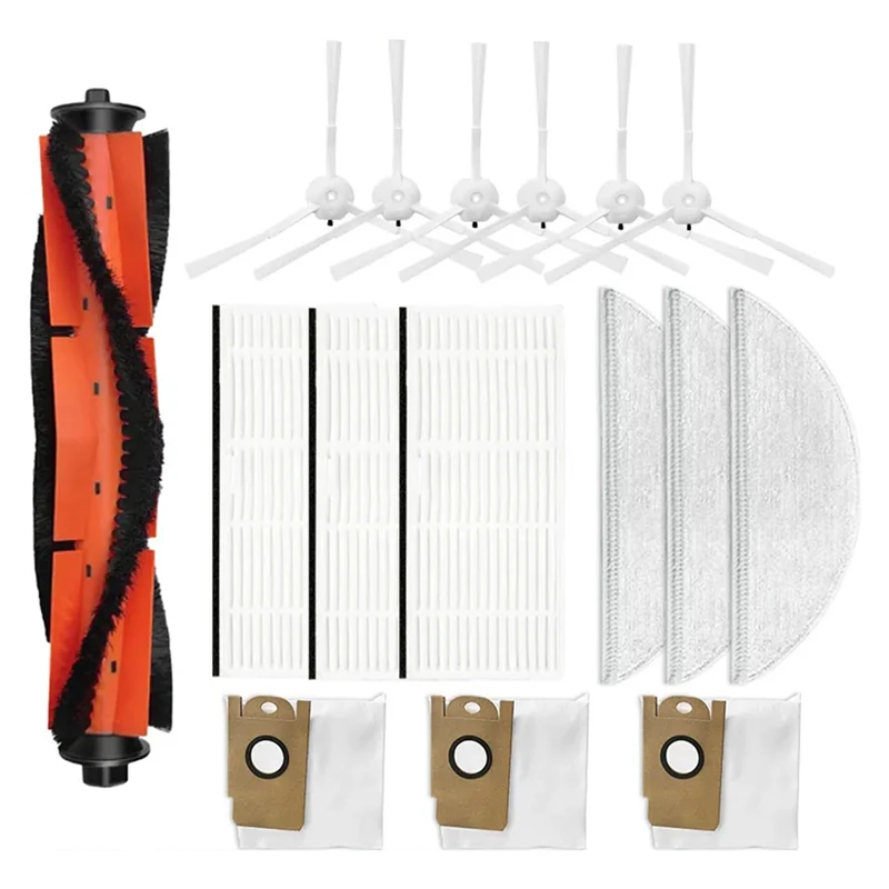 

For Xiaomi Lydsto S1 Robot Vacuum Replacement Accessories Kit Main Brush Side Brush Hepa Filter Mop Rag Dust Bags