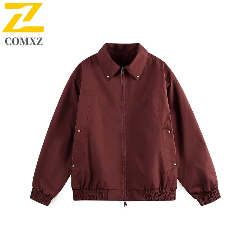 

COMXZ Мужская походная куртка высокого класса с воротником-стойкой, дорожная ветрозащитная мотоциклетная куртка, уличная модная легкая осенняя ветровка
