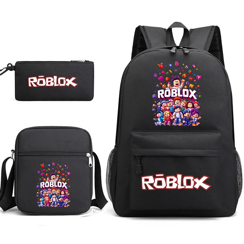 

Roblox Game Print Student Backpack Set 3Pcs School Bag Pencil Case Shoulder Bag for Boys Girls Kids Children Bookbag