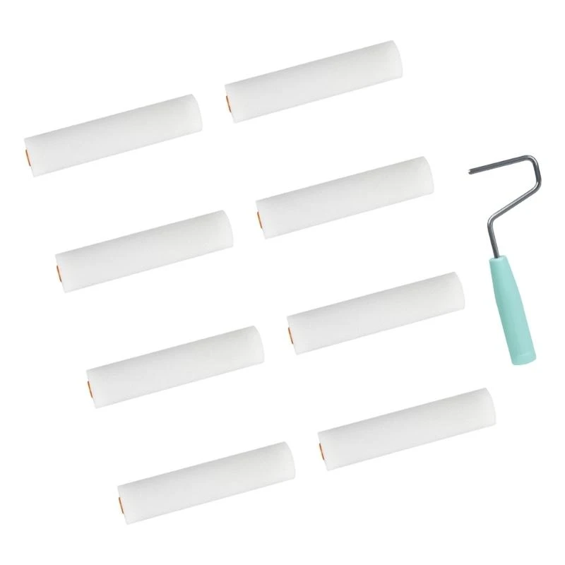 Conjunto rodillos pintura espuma 9 piezas pequeños rodillos espuma para pared y pintura muebles HX6C