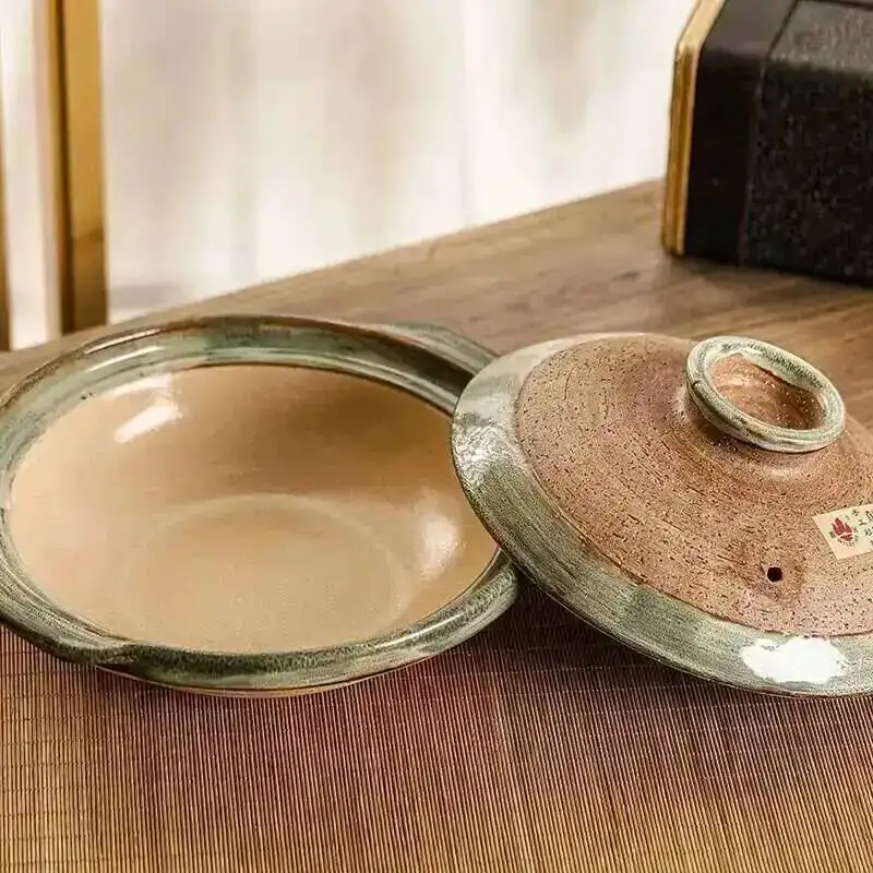 Japanese Clay Casserole Stew Pot Domestic Gas Casserole Soup Pot Open Fire Shallow Pot Ceramic Rice Cooking Pan For Gas Stove