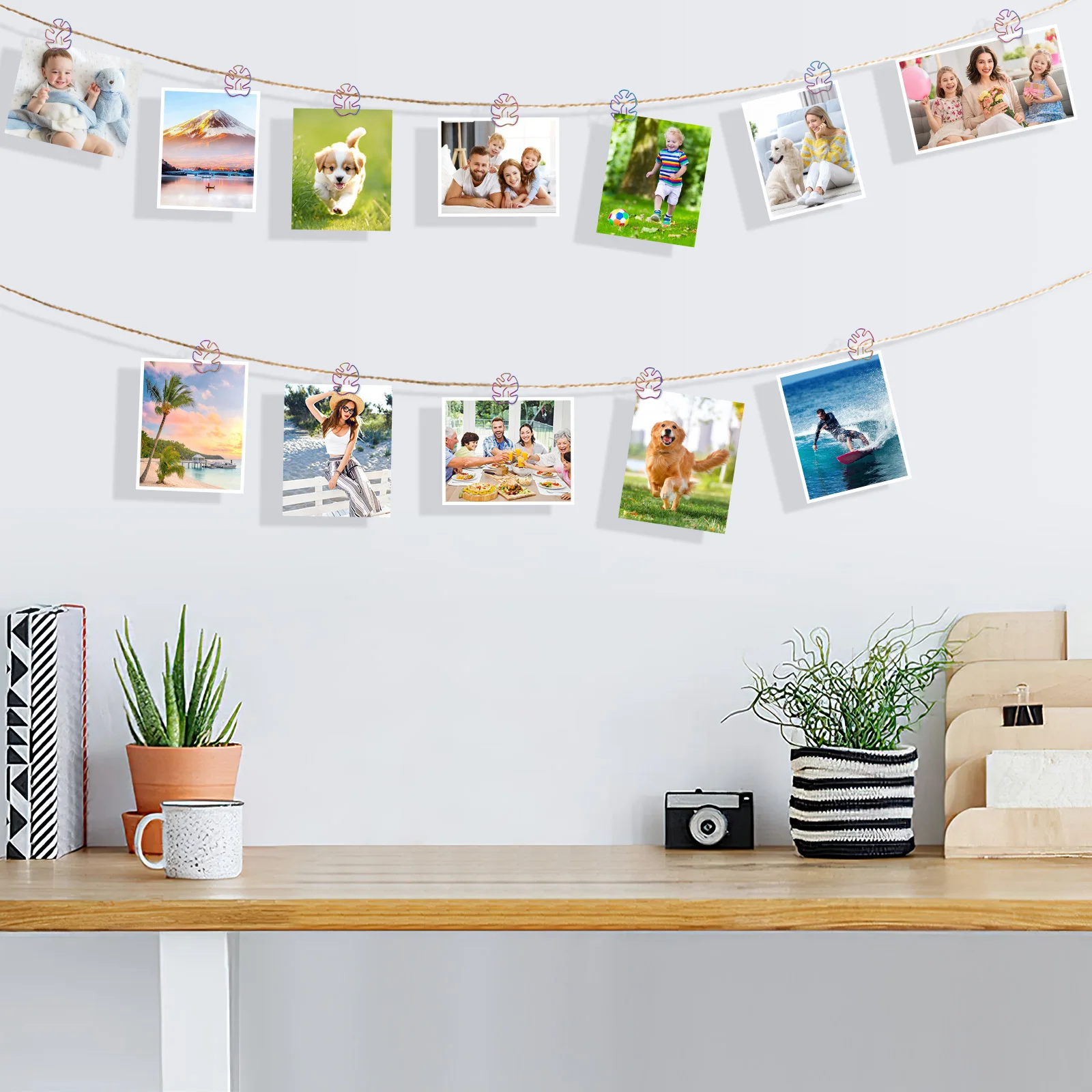 8Pcs Metal Paper Clips Monstera Shape Long Lasting Use Fun Delight Working Studying Bookmark Notebook Calendar Markers