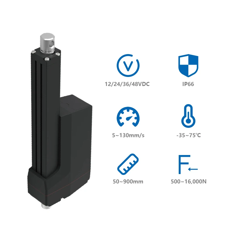 

PrimoPal Heavy Linear Actuator Ip66 100mm Per Second 10000N 1500kg 750mm 800mm Stroke 12V Linear Actuator