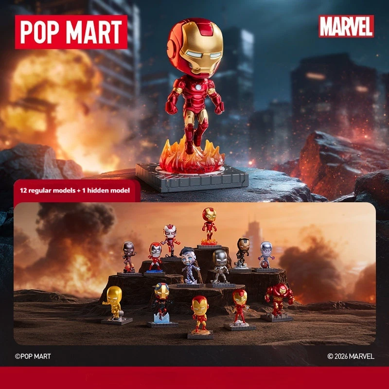 

Pop Mart Blind Box Marvel Iron Man Chronicle Series Collectible Figurine Table Ornament Surprise Toy Gift For Adult Collectors