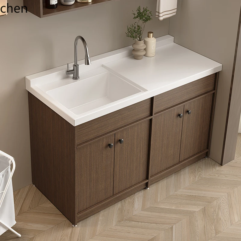 

YXY Washing Machine Cabinet Integrated Balcony Set with Washboard Sink Basin Integrated Cabinet