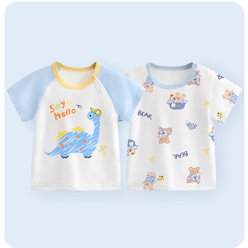 

9M-5T summer children kids boys girls fashion cartoon cotton short sleeve T shirt