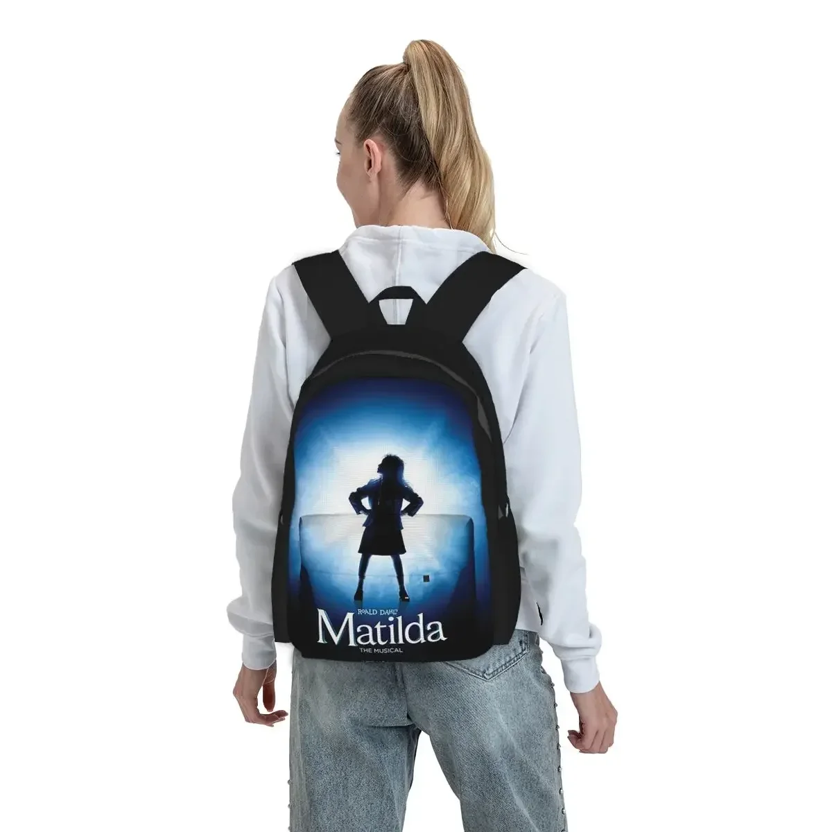 Roald Dahl Matilda The Musical Backpack Student BookBag Children School Bag Laptop Shoulder Bags for Men Women