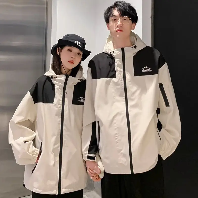 

Повседневная американская куртка для альпинизма, мужская и женская, для пар, уличная, водонепроницаемая, в стиле пэчворк, с цветовыми блоками, функциональная рабочая одежда