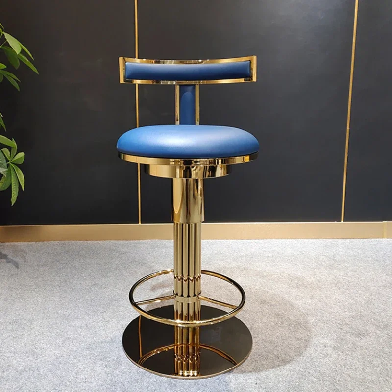 

Salon Steel Lounge Chairs Modern Minimalistic Comfortable Accent Bar Stools Swivel Gold Adjustable Barkrukken Bar Furniture