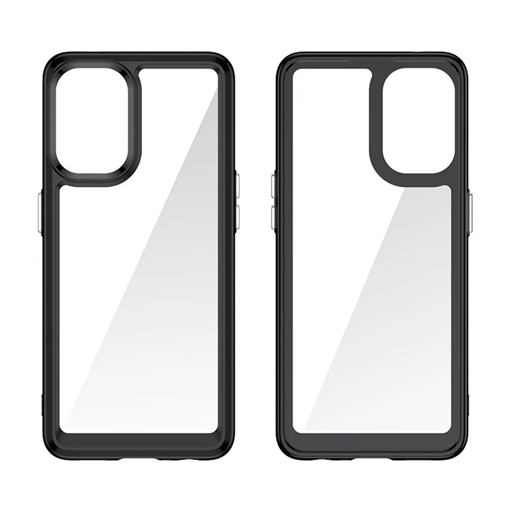 Capa de borda macia para OPPO Reno 8 Lite, Backplane rígido, Full PMMA + TPC Phone Shell, moda, 5G