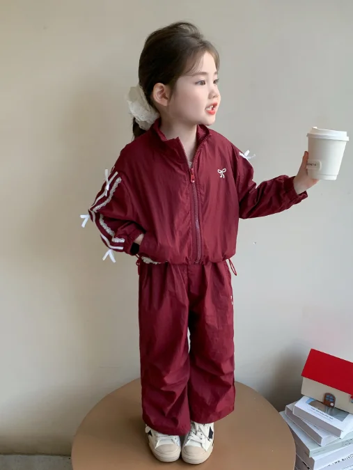 

New Baby Girls Fall Fashion Sports Sets, Coat + Pants Princess Casual Suits 2-7 T