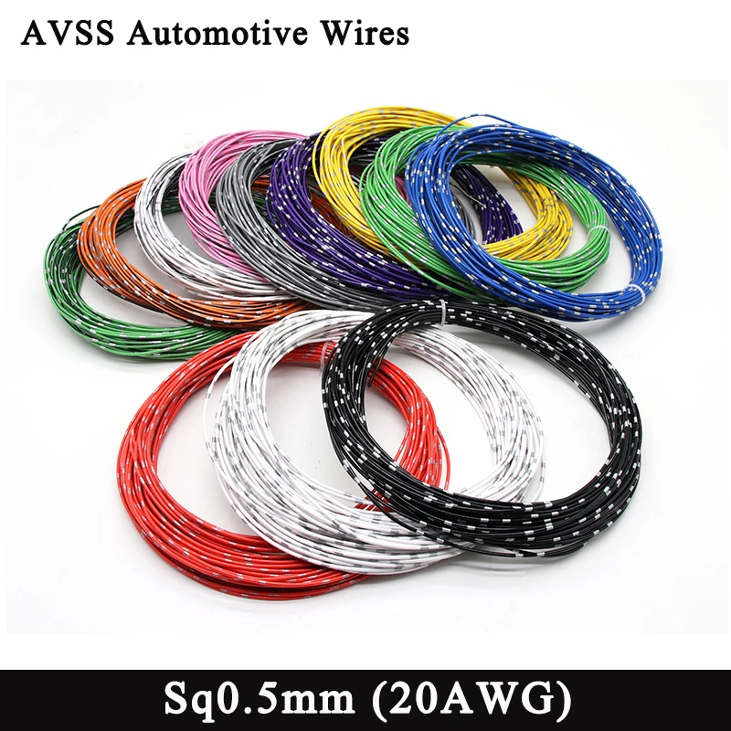 

5~100m 20AWG AVSS Car Wire Thin PVC Insulation Pure Copper Line 0.5mm Square Modified Wire Speaker Audio Cable Automotive Wires