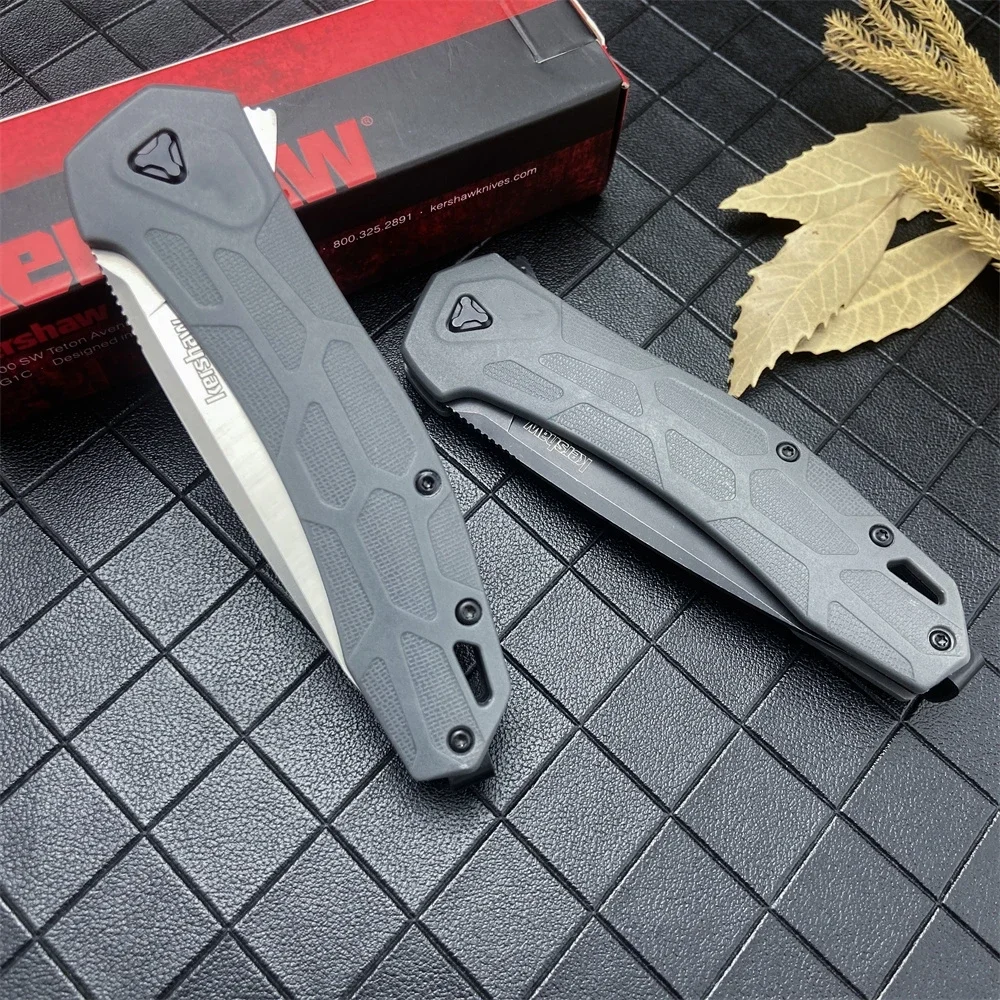 KS 2042 Folding Pocket Knife D2 Stonewashed Blade Nylon Glass Fiber Handle Outdoor EDC Camping Hiking Hunting Survival Too