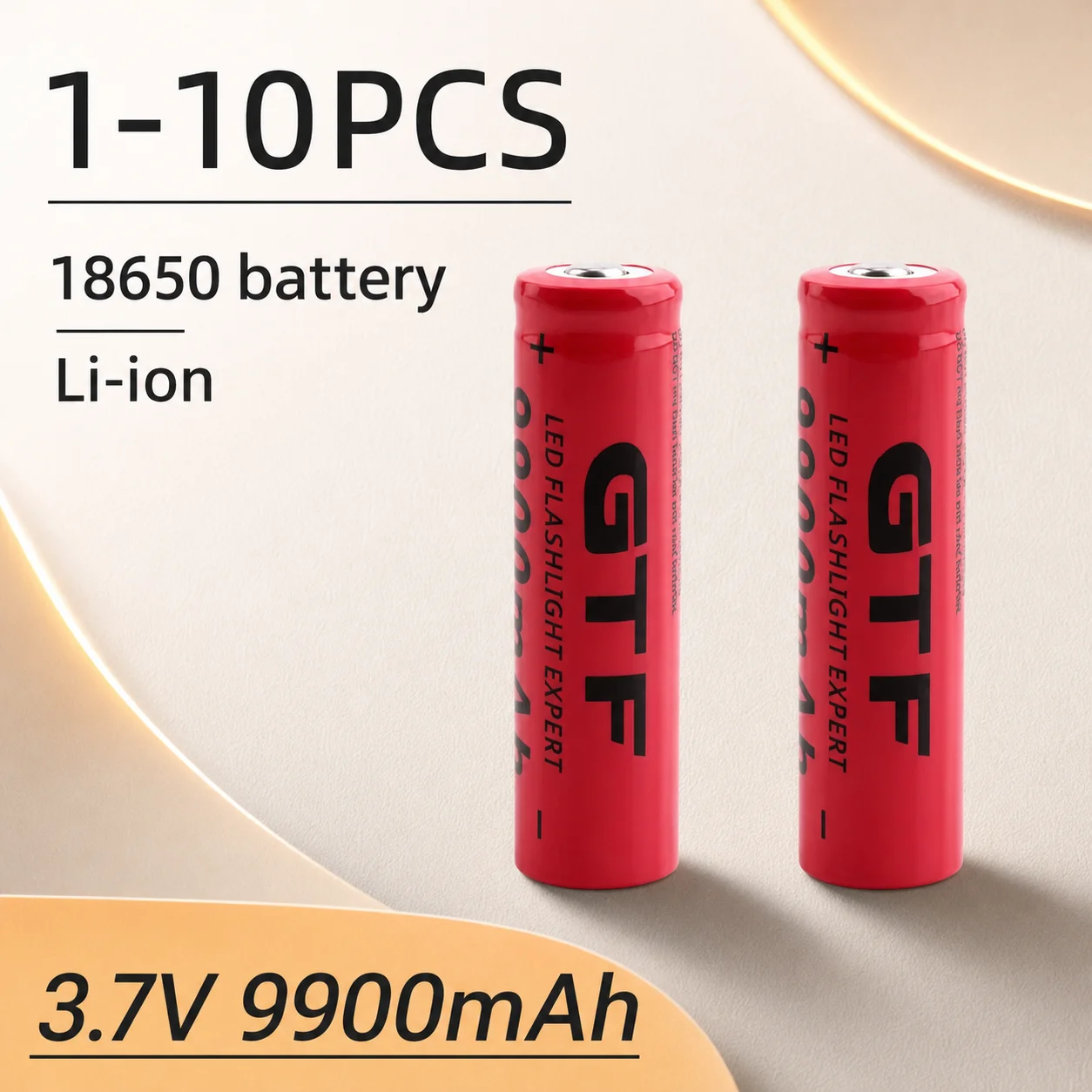 18650 Rechargeable Lithium Battery 3.7V 9900mAh Replacement Cell for Flashlight Toy Bright Light Long Lasting Power