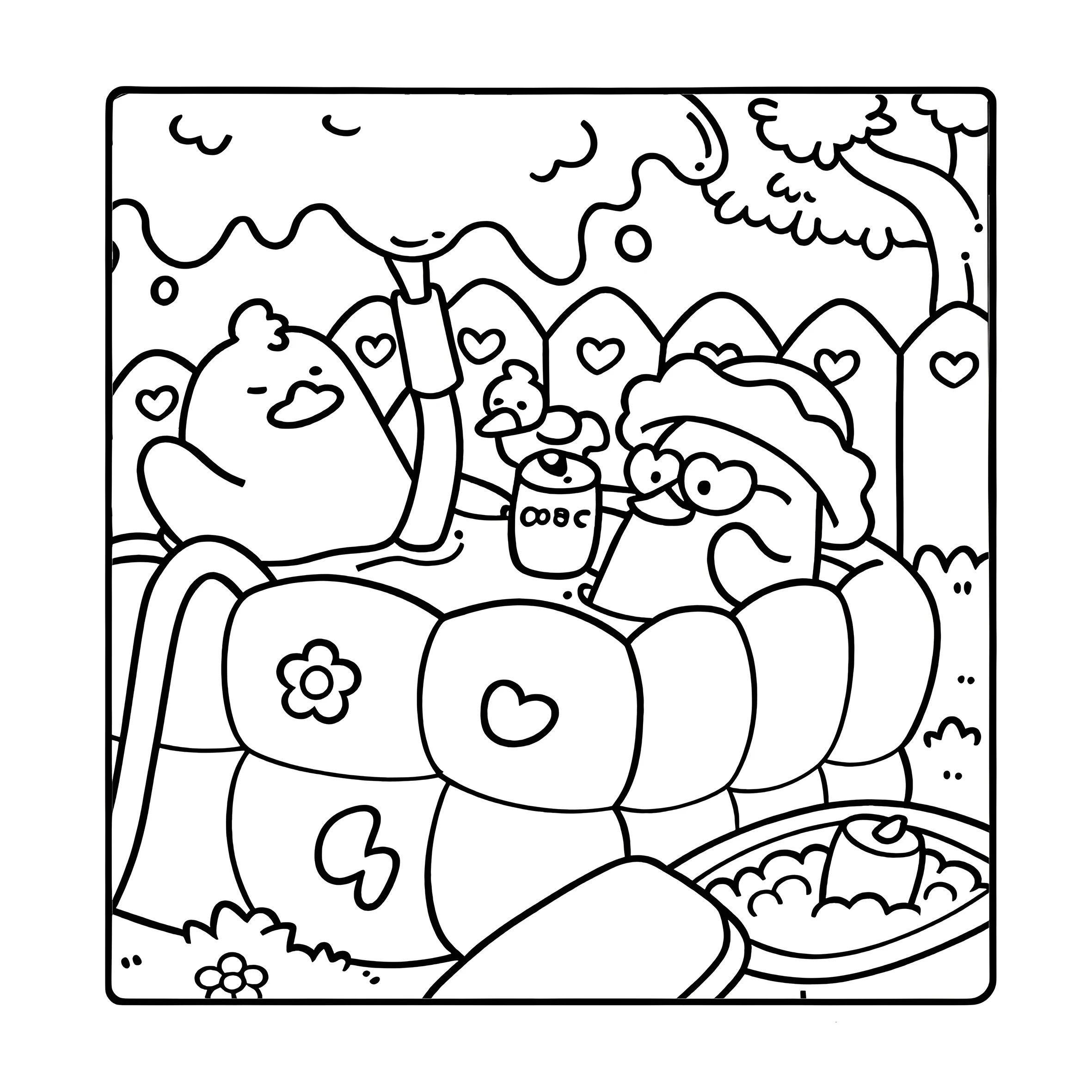 DUCK'S LIFE Bold-easy Patterns Coloring Book for Adults Cute Drawing Book Perfect Gift for Party and Birthday