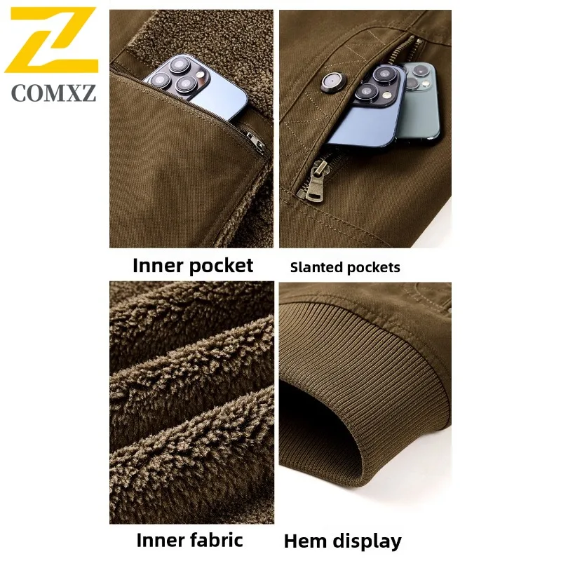 COMXZ Mens Bread Jacket Loose Casual Warm Outdoor Adventure Ski Winter Jacket Daily Walk Thick Padding Cotton Padded Jacket