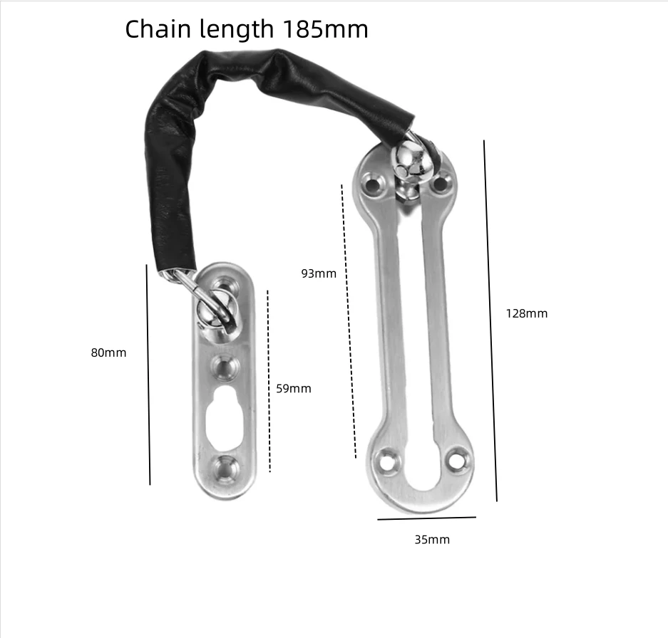 Pestillo de cadena de puerta, grilletes de acero inoxidable, cerradura interior de entrada, cerradura de cadena de seguridad interior, herramientas antirrobo de seguridad para puerta