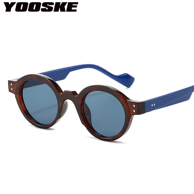 YOOSKE Vintage Round Sunglasses for Women Men Luxury Brand Designer Steampunk Sun Glasses Male Outdoor Driving Goggles UV400