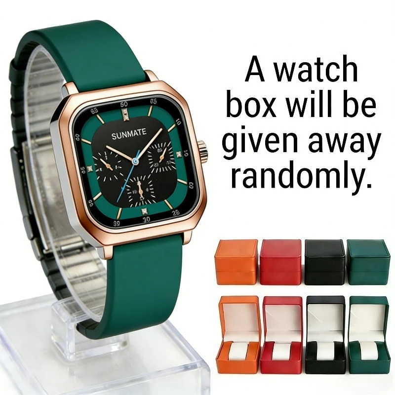 

Hot Selling Women's Watch SUNMATE Brand Square Dial Silicone Strap Ladies Watch Elegant Quartz Casual Student Watch