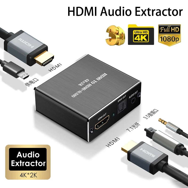 

Professional HDMI to TOSLINK Adapter | 7.1CH Dolby/DTS | Aluminum Alloy | 10.2Gbps | Home Theater Essential