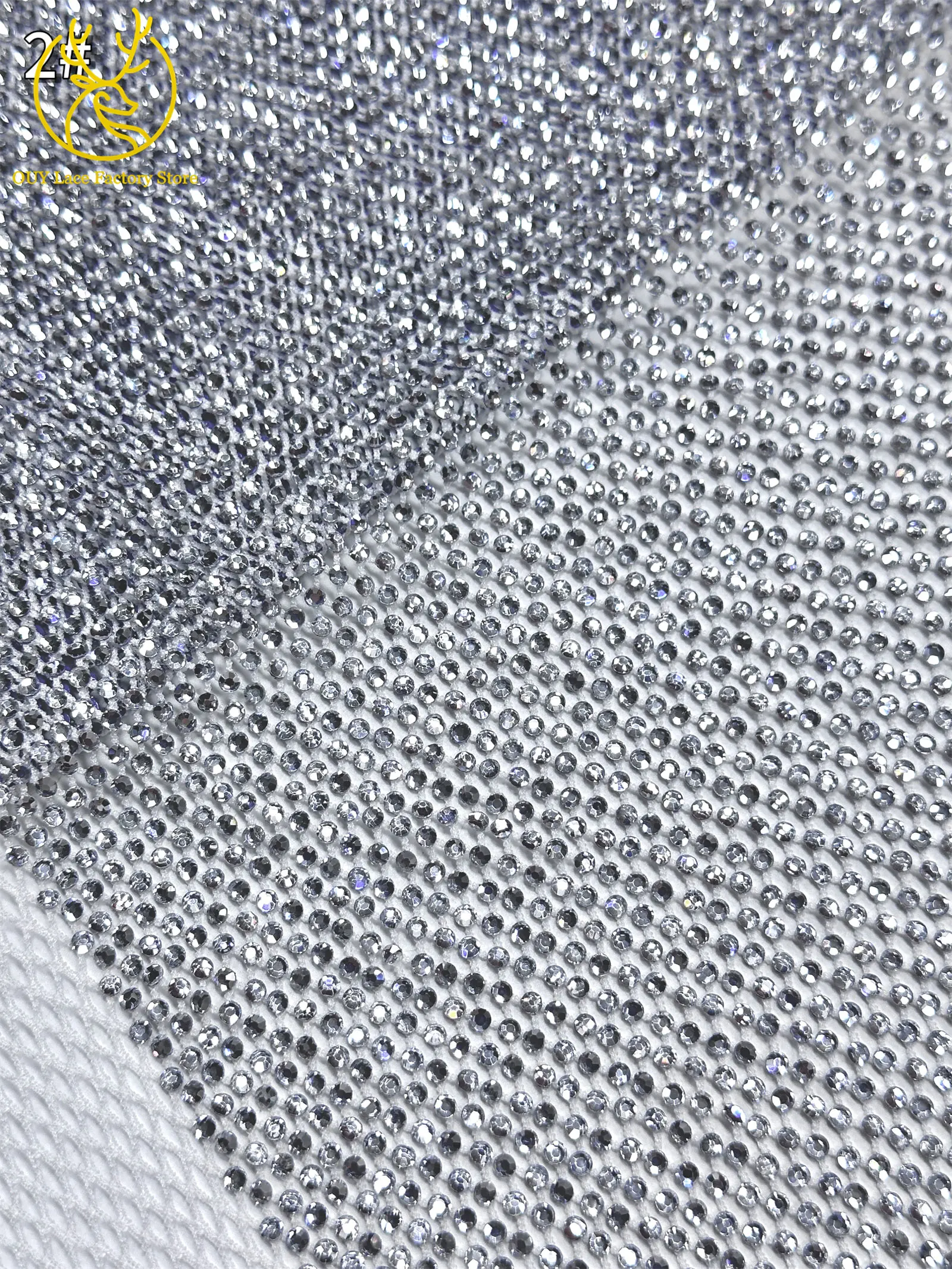 Hochwertiger Dubai-Steindiamant-Netzspitzenstoff Luxuriöser Afrikanischer Spitzenstoff Nigerianisches Nähmaterial für Damen-Abendkleider 2,5 Yards – Detail 11
