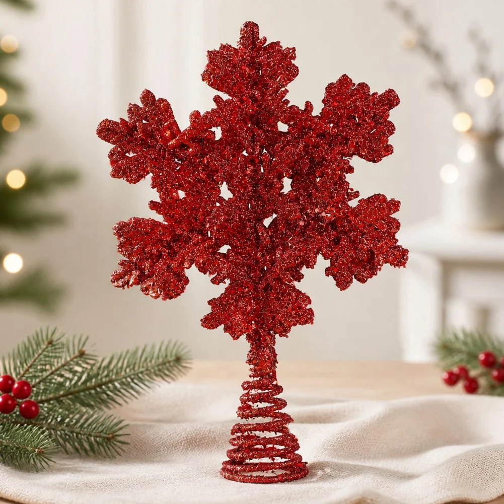 Gold Iron Snowflake For Star Tree 30x21cm For Glitter Christmas Decoration For Holiday Party Home Garden Easy Install Ornament