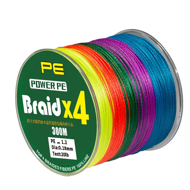 Powerful PE Braided Line 4/8 Strands Braided Fishing Line Vigorous Wire For Fishing Kite 300/500/1000m Color Line