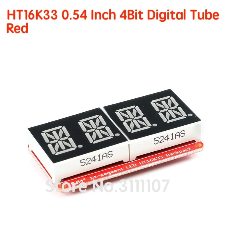 HT16K33 0.54 Inch 0.54‘’ 4 Bit Meter Digital Tube Module LED Display IIC I2C Control Meter 3.3V 5V for Arduino Red/Green/Orange