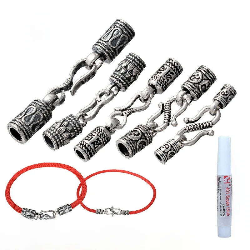 

Серебро 925, тайская серебряная застежка, голова, сделай сам, ожерельный браслет, аксессуары, кожаная веревка, синий разъем, ювелирные изделия, аксессуары Faion