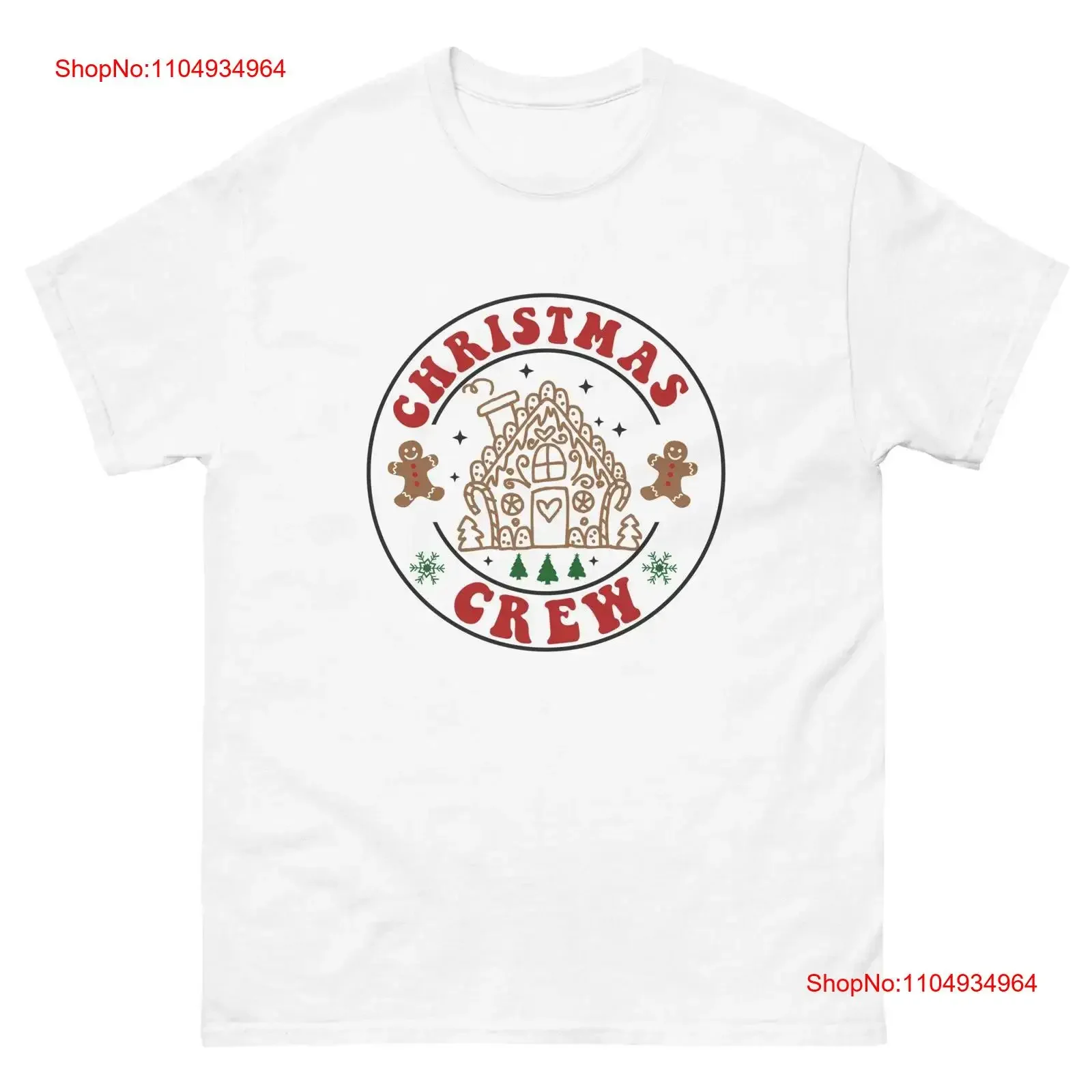 

Christmas Womens T Shirt Gingerbread Man Crew Matching Family Pajama vintage Washed Unisex Slightly streetwear homme Soft