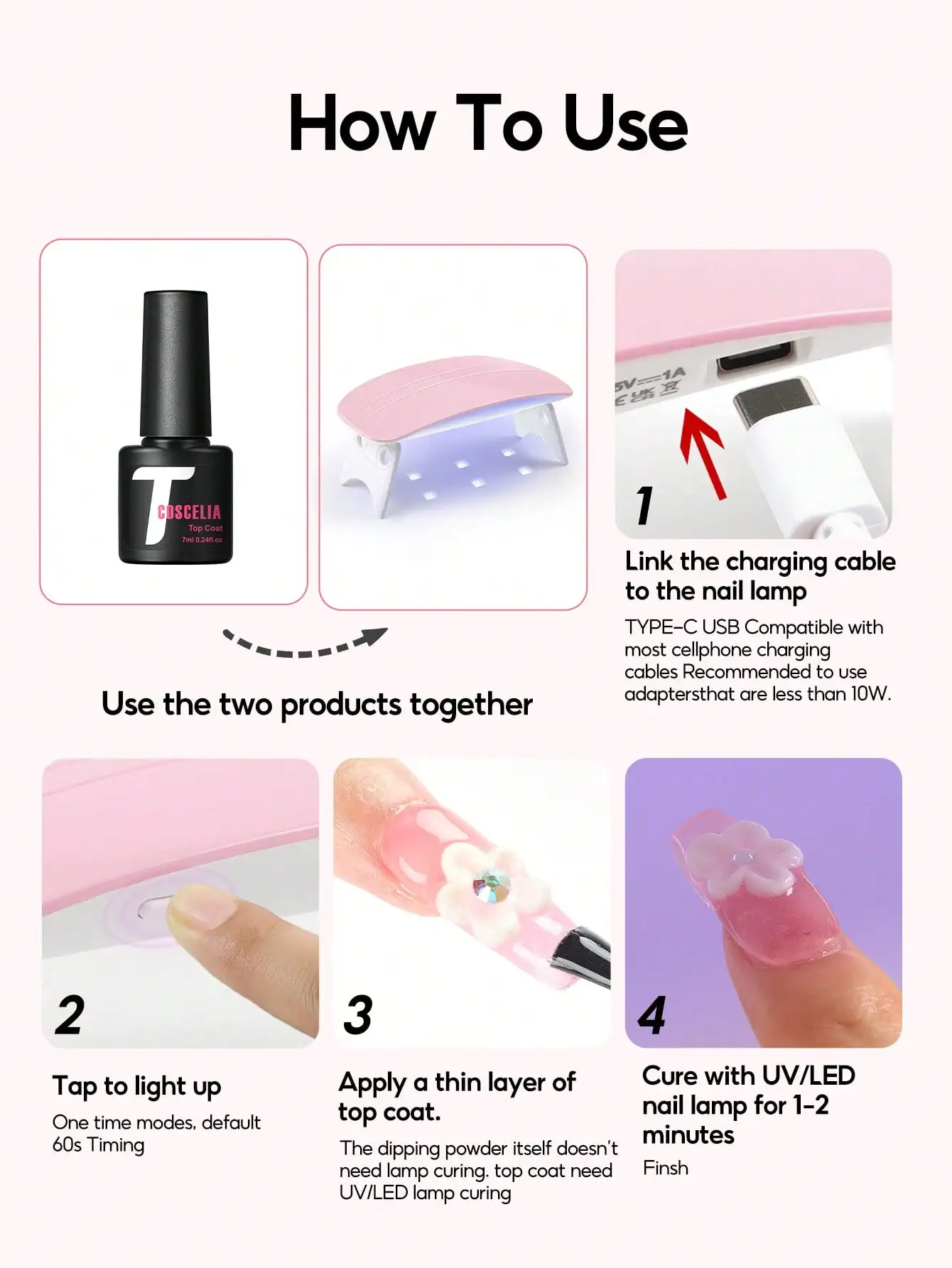 Acrylic Nail Kit Mini UV Lamp And Nail Drill 3 Acrylic Powders And 30ML Acrylic Liquid Top Coat Decoration Powder Nail Tips For Extension French Nail Summer Vacation Gift For Women 8