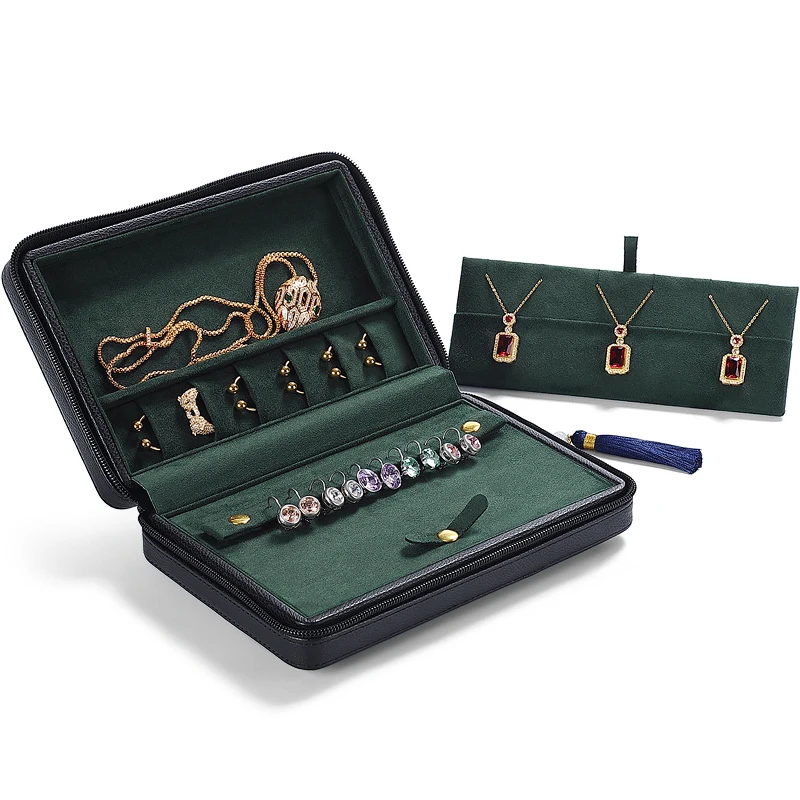 

Women PU Jewelry Organizer Box Necklace Rings Storage Case Earring Bracelet Holder Women Girl Friend Gift