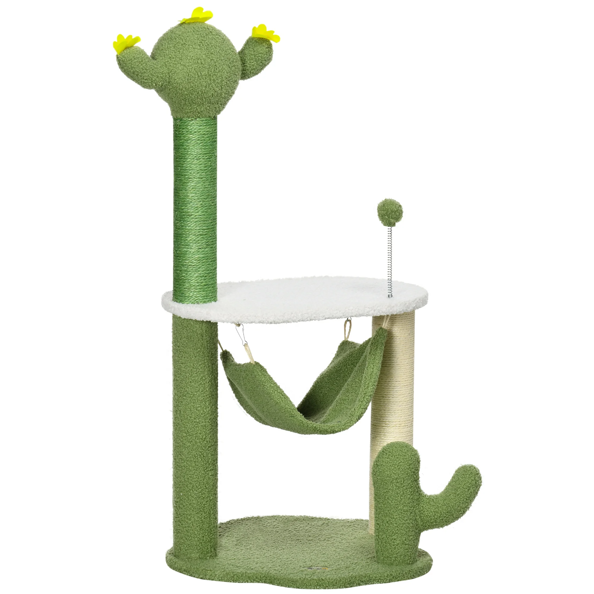 PawHut tree cat scratcher shape Cactus height 90 cm with hammock